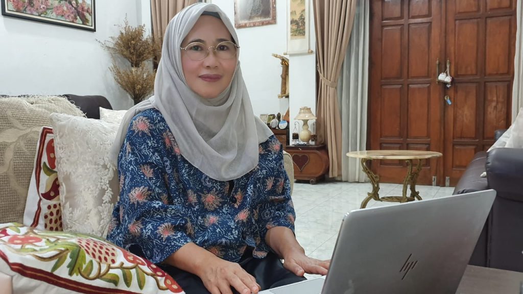 Kepala Kantor Penjaminan Mutu (KPM) ITS Prof Dr Aulia Siti Aisjah dalam visitasi daring dengan tim IABEE