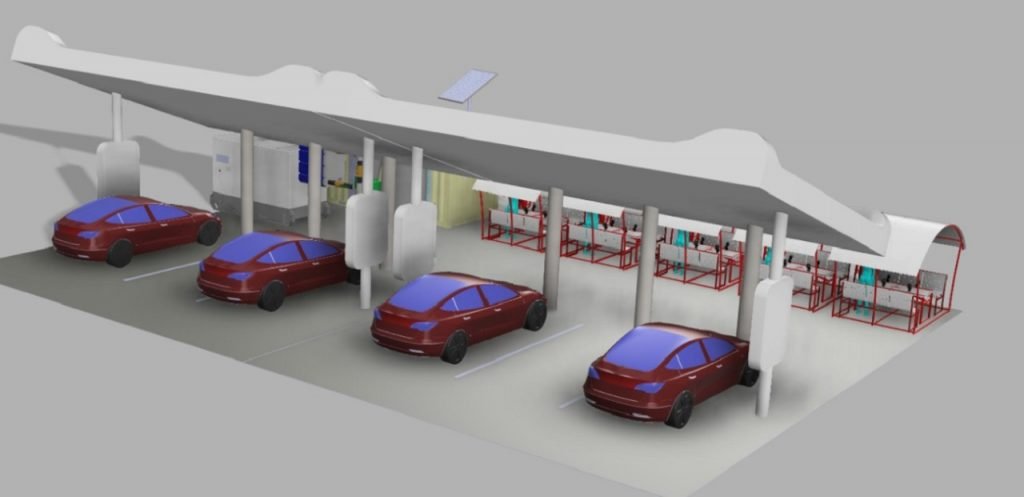 Rancangan 3D smart charging station ramah lingkungan buatan tiga mahasiswa ITS