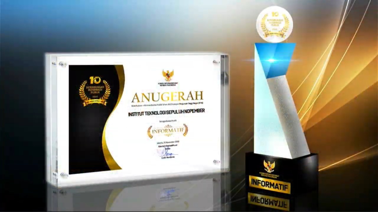 Institut Teknologi Sepuluh Nopember (ITS) berhasil mendapatkan predikat Informatif kategori Perguruan Tinggi Negeri dalam ajang Anugerah Keterbukaan Informasi Publik 2020