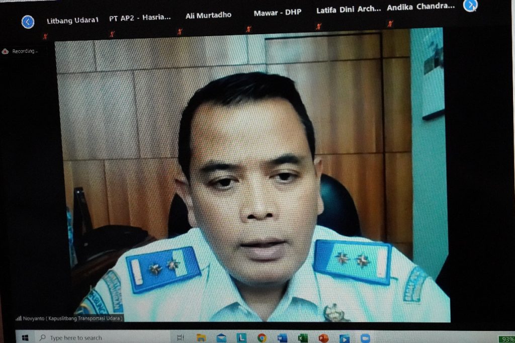 Kapuslitbang Transportasi Udara Balitbang Kemenhub Capt Novyanto Widadi SAP MM