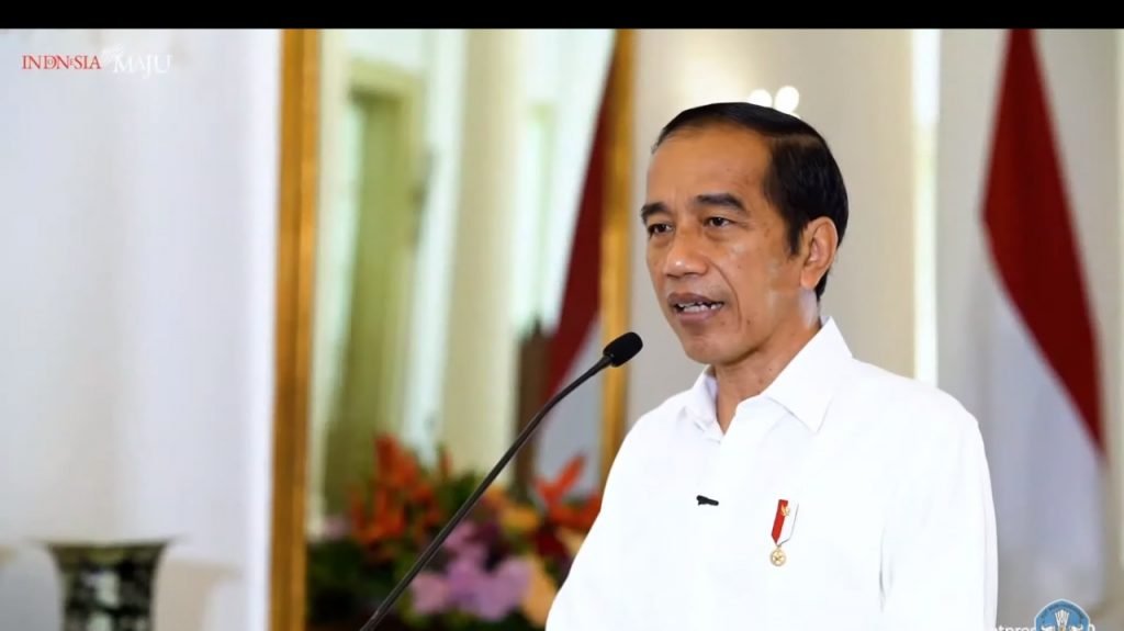 Presiden RI Joko Widodo saat memberikan sambutan secara virtual launching program Kebijakan Merdeka Belajar episode 6