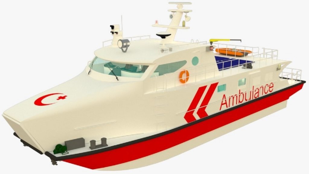 Desain kapal ambulans besutan tim Nawasena yang berhasil juarai Kontes Kapal Cepat Tak Berawak Nasional (KKCTBN) 2020