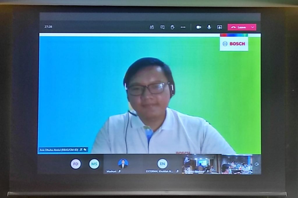Aziz Dhuha Abdul dari PT Robert Bosch yang hadir secara daring