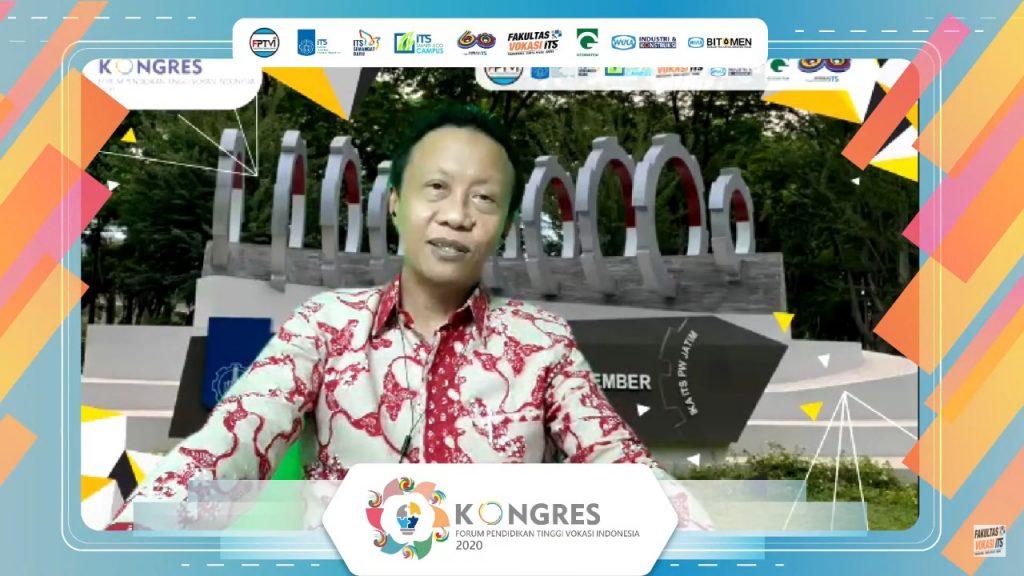 Ketua FPTVI Prof Dr Ir Budiyono MSi ketika menghadiri acara Seminar Nasional dan Kongres FPTVI 2020 secara virtual