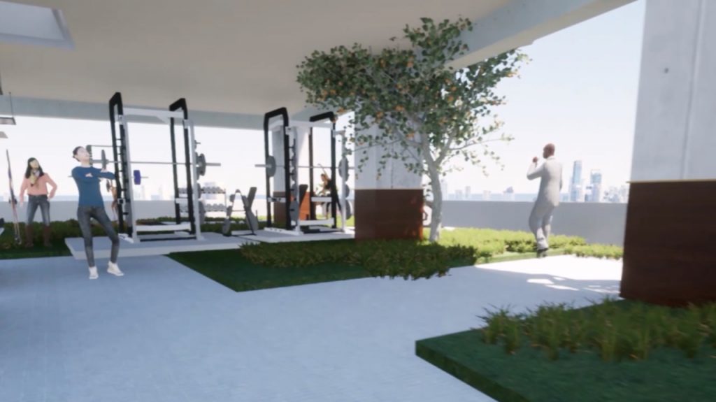 Area hijau terbuka pada bangunan Among Raga, untuk kesehatan dan kesejahteraan para penghuni selama karantina