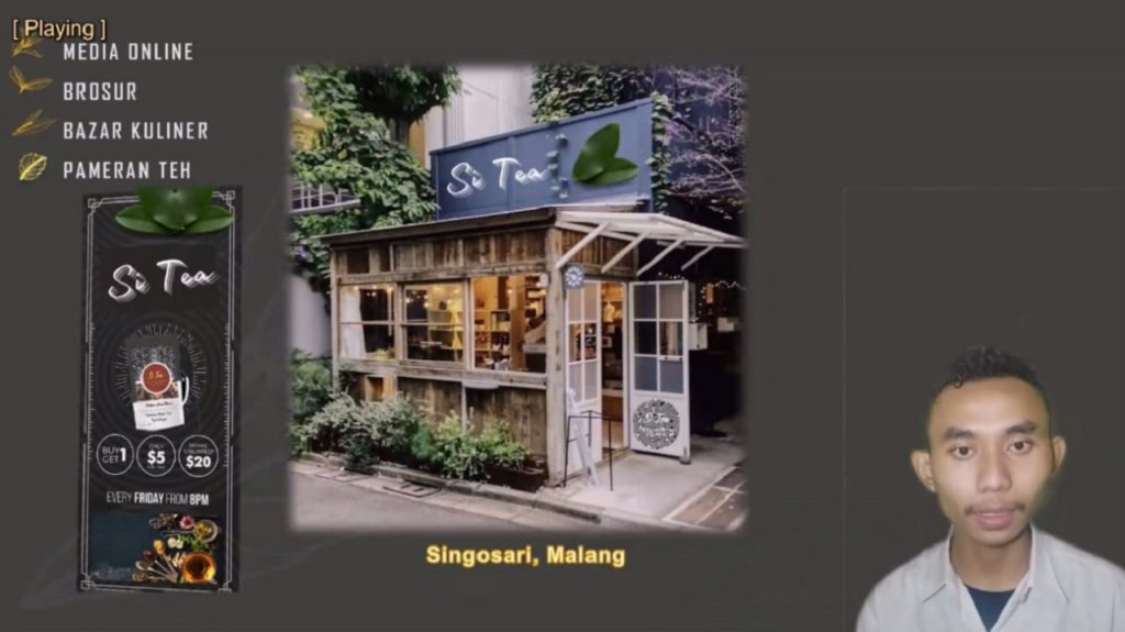 Desain outlet Si Tea yang unik dan akan bertempatkan di Singosari, Malang saat ditunjukkan secara virtual