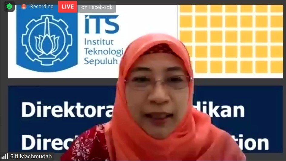 Direktur Pendidikan ITS Dr Siti Machmudah ST MEng menjadi pembicara pada talkshow sosialisasi penerimaan mahasiswa baru ITS 2021 yang dihelat secara daring