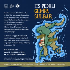 Poster untuk penggalangan donasi dari ITS Peduli Gempa Sulawesi Barat
