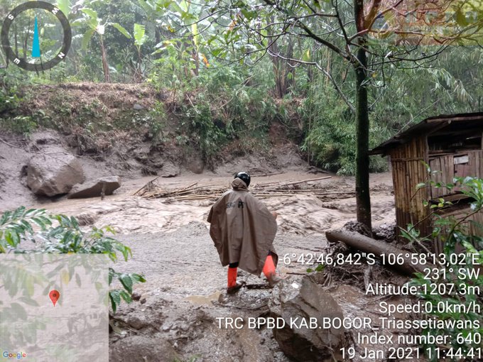 Dokumentasi kawasan di daerah Bogor yang diterjang banjir bandang (Sumber: BPBD Bogor)