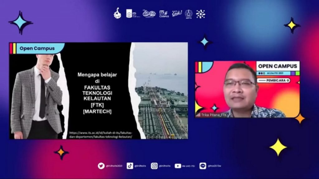 Dekan Fakultas Teknologi Kelautan (FTK) ITS Dr Eng Trika Pitana ST MSc saat memberikan materi pengenalan fakultasnya