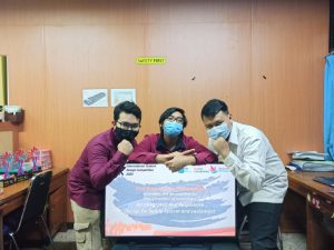 (dari kiri) Kevin Rizqul Habib, Yohanes Pangestu Timur, Imam Anthony Muslim saat berfoto bersama usai pengumuman pemenang