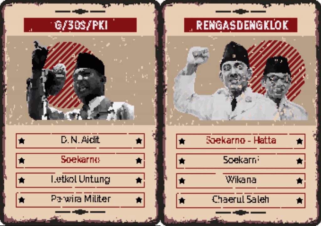 Contoh tampilan kartu pada permainan ARCADIA, karya tim mahasiswa ITS