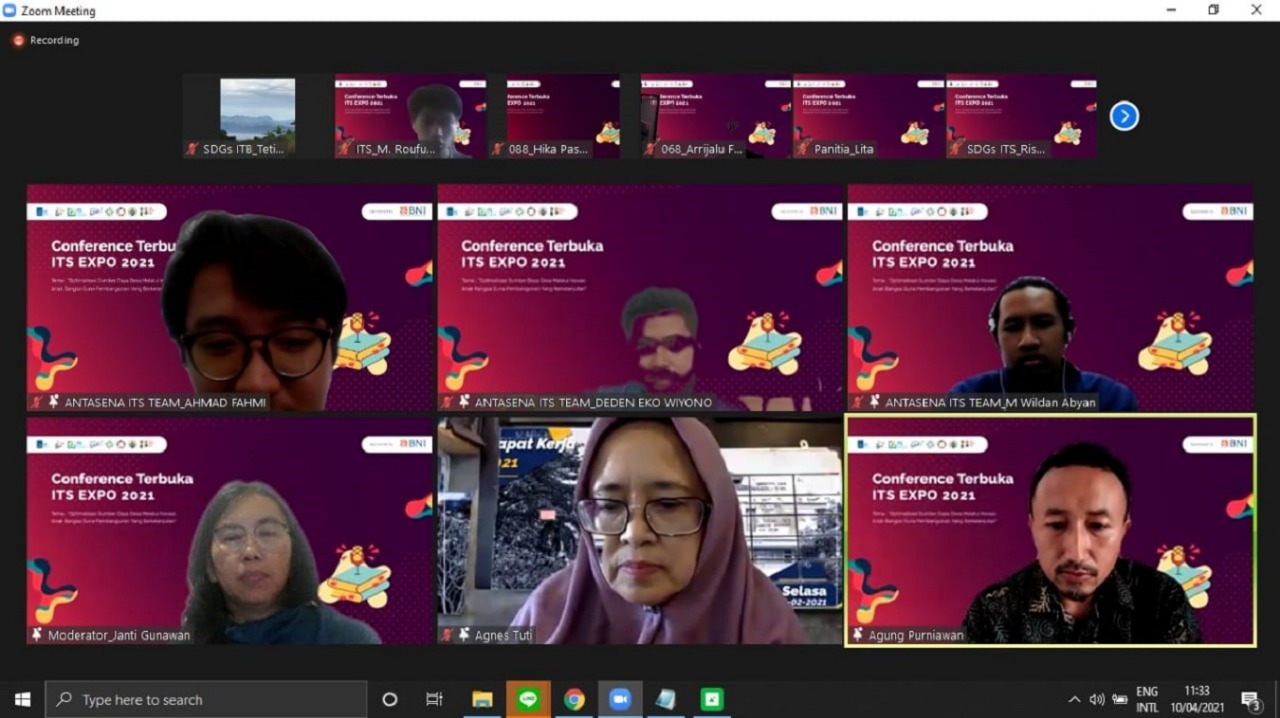 Tim Antasena ITS saat melakukan presentasi dalam Paper Competition ITS Expo yang digelar secara virtual