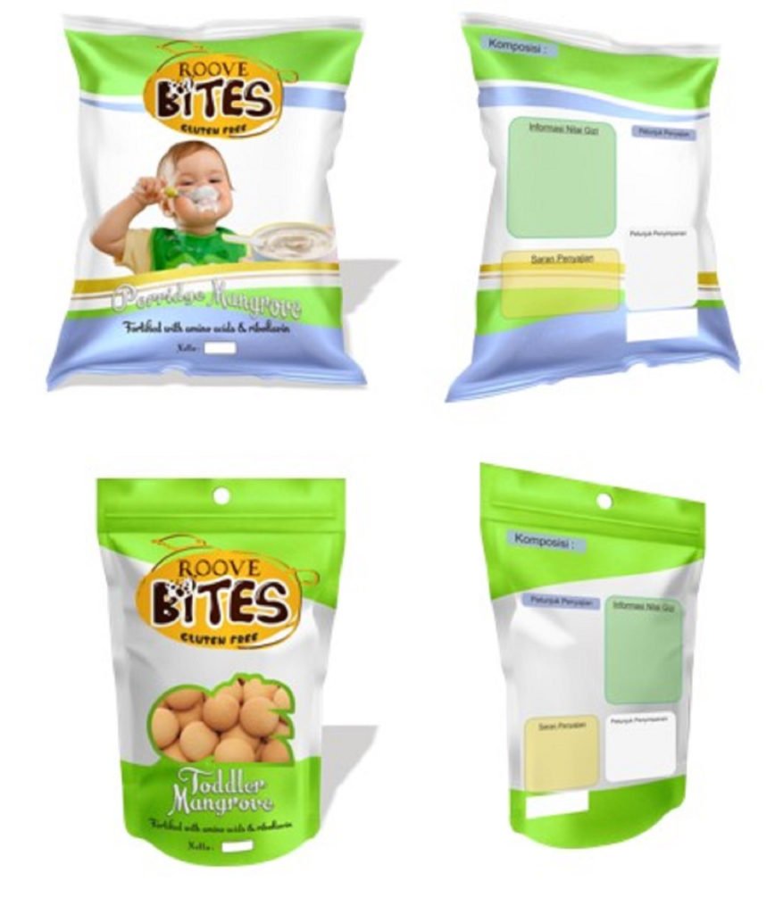 (dari atas) Tampilan kemasan RooveBites Porridge dan RooveBites Toddler yang digagas tim mahasiswa ITS