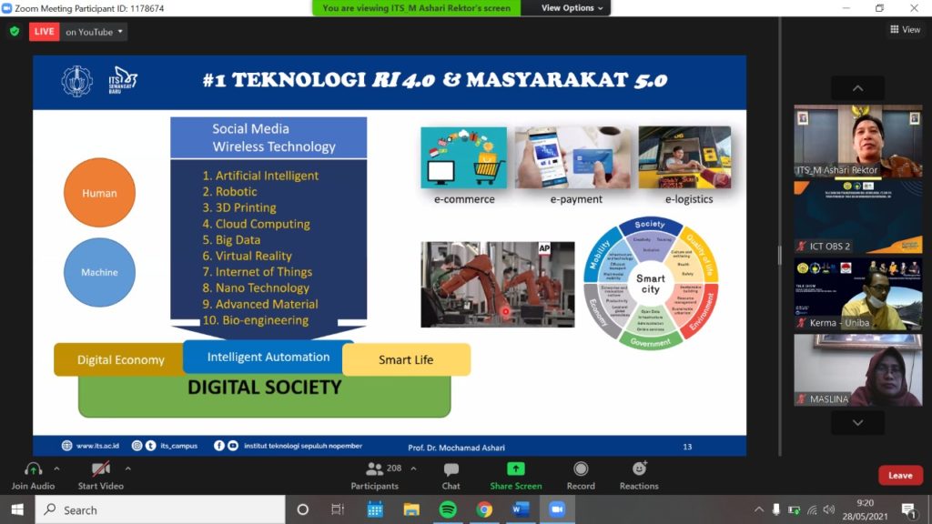 Pemaparan oleh Rektor ITS Prof Dr Ir Mochamad Ashari MEng mengenai faktor yang mempengaruhi pembangunan masa depan
