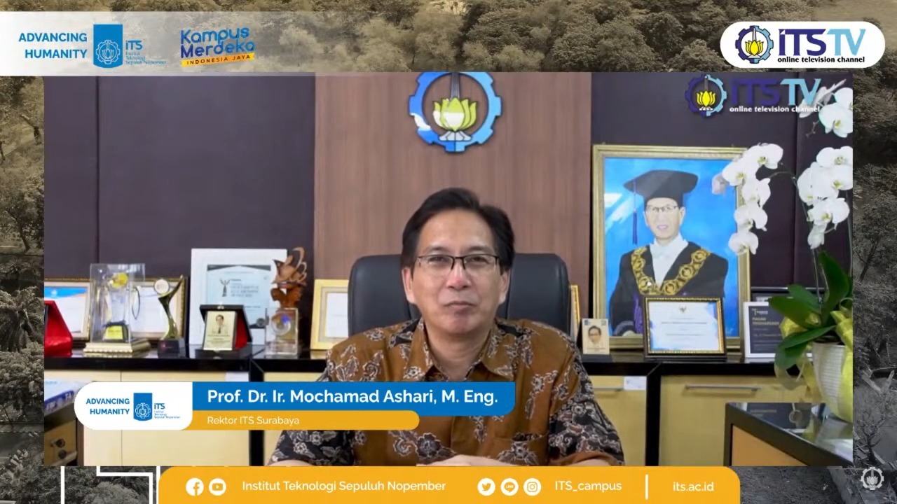 Rektor ITS Prof Dr Ir Mochamad Ashari MEng turut hadir dalam acara peresmian Teaching Industry secara virtual
