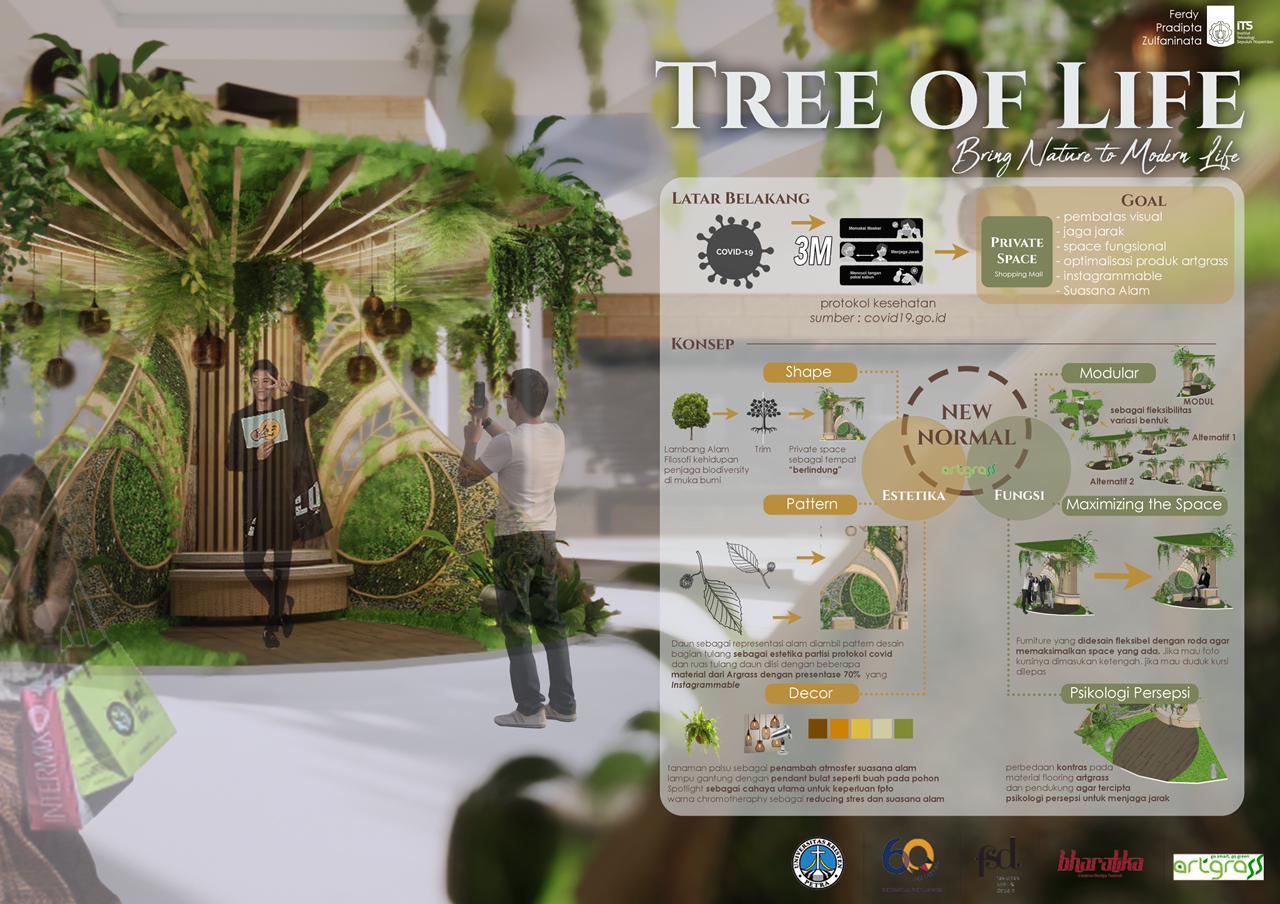 Tampilan poster Tree of Life, karya mahasiswa Desain Interior ITS