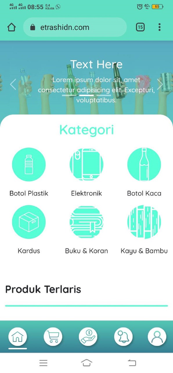 Enam kategori sampah yang tersedia dalam aplikasi E-Trash, karya tim mahasiswa ITS