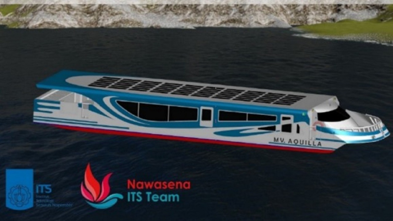 Desain Kapal MV Aquilla karya Tim Nawasena ITS pada kompetisi WFSA (Worldwide Ferry Safety Association)- International Student Design Competition 2019