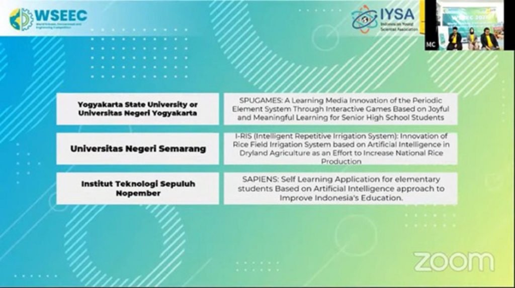 Ide karya mahasiswa ITS, SAPIENS, berhasil meraih medali perak pada ajang World Science Environment and Engineering Competition (WSEEC)