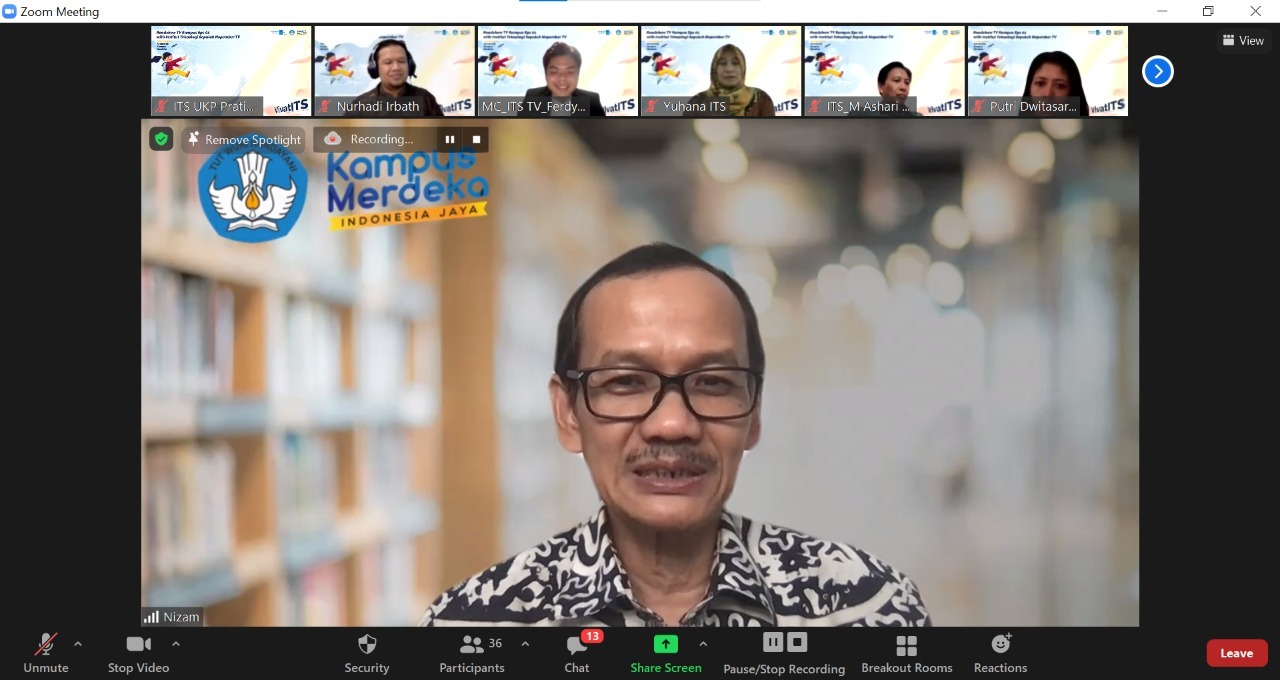 Direktur Jenderal Pendidikan Tinggi Prof Ir Nizam MSc DIC PhD IPU ASEAN Eng saat membuka Roadshow TV Kampus bersama ITS TV