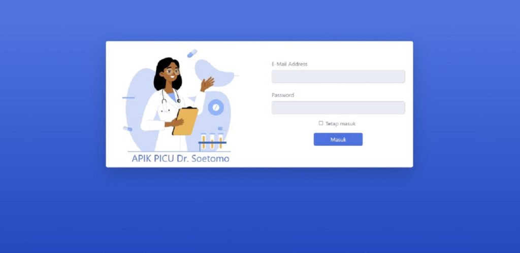 Front view of dr Soetomo's APIK PICU application, made by ITS students