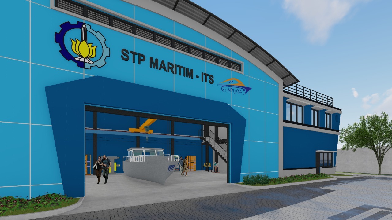 Desain gedung STP Maritim-ITS yang berlokasi di PT Gapura Shipyard