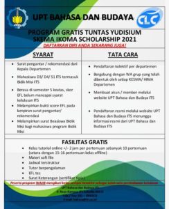 UPT Bahasa ITS Luncurkan Program Ikoma Scholarship 2021