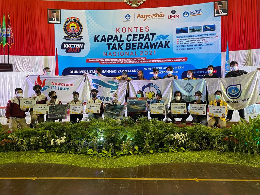 The ITS contingent team won many winners in the 2021 KKCTBN event, which took place at the University of Muhammadiyah Malang.