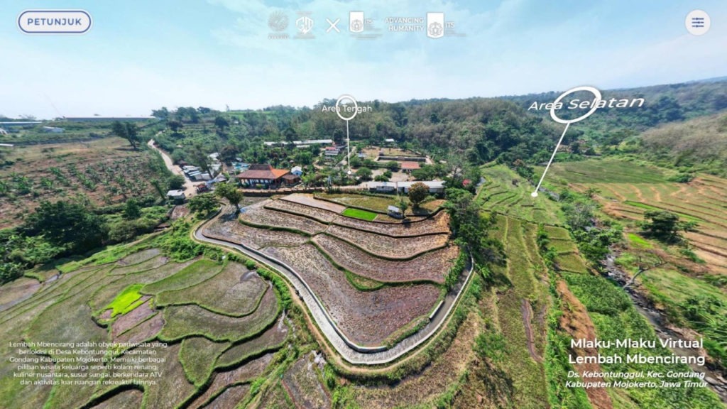 Tampilan Virtual Tour wisata Lembah Mbencirang yang dirancang tim dosen ITS untuk kegiatan pengabdian kepada masyarakat (abmas)