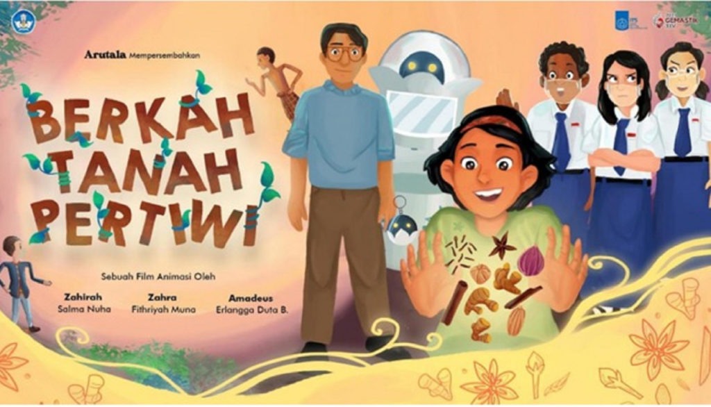 Ilustrasi poster film animasi Berkah Tanah Pertiwi, karya Tim Arutala dari ITS