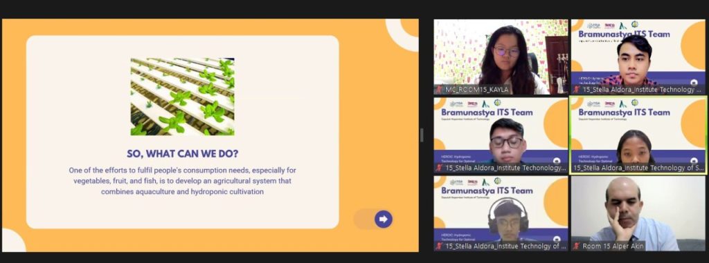 ITS Bramunastya Team when explaining HEROIC innovations in front of the I2ASPO jury online