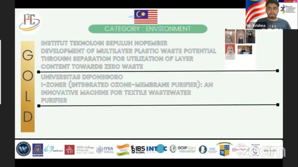 When the ITS student team was announced to have won a gold medal in the Environment category at the <a href="https://www.iniic.com/" target="_blank" rel="noopener">International Invention and Innovation Competition (I3c)</a> a> from Malaysia