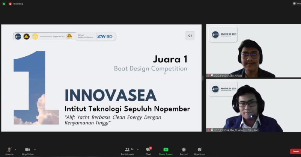 Tim Innovasea berhasil merebut juara pertama pada ajang MME National Exposition Universitas Indonesia 2021 pada kategori Boat Design Competition