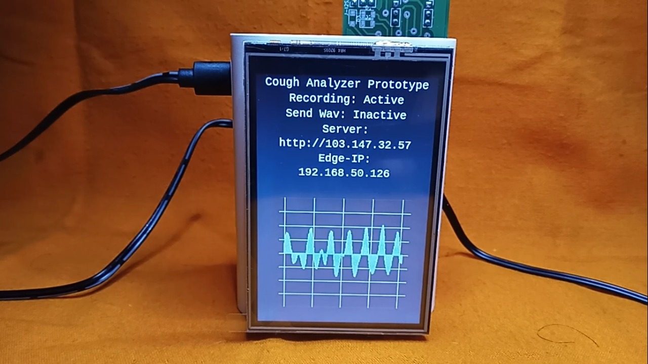 elBicare Cough Analyzer saat merekam hasil input audio