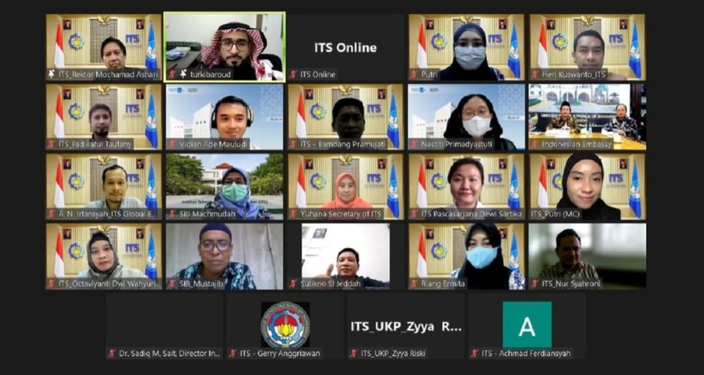 The invitees who attended the meeting between ITS and the Indonesian Ambassador to Saudi Arabia and the delegation from King Fath University of Petroleum & Minerals (KFUPM)