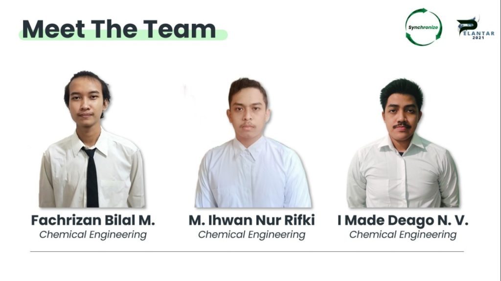 (dari kiri) Fachrizan Bilal Masrur, Muhammad Ihwan Nur Rifki,dan I Made Deago Nugra Visesa yang tergabung dalam tim Synchronize ITS
