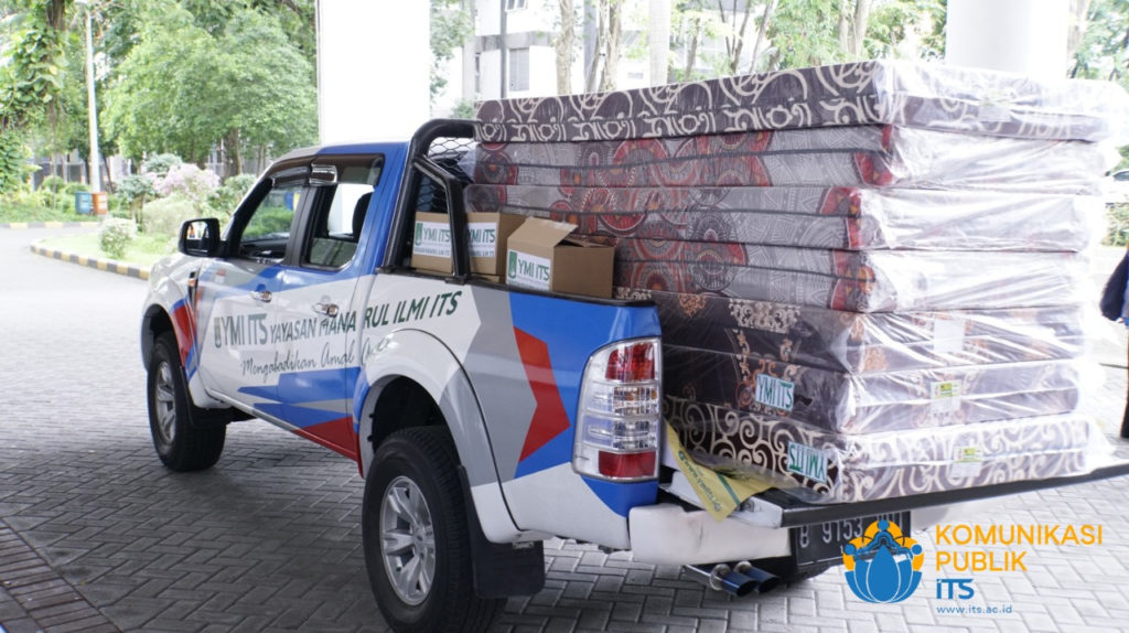 Some mattresses for independent isolation room donated by the ITS Manarul Ilmi Mosque Foundation to ITS some time ago