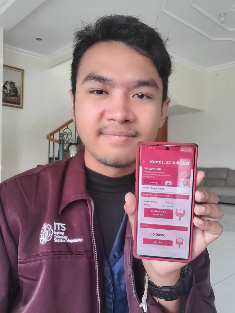 Tampilan aplikasi SahabatCAPD karya tim mahasiswa ITS untuk bantu pasien Gagal Ginjal Kronis (GGK)
