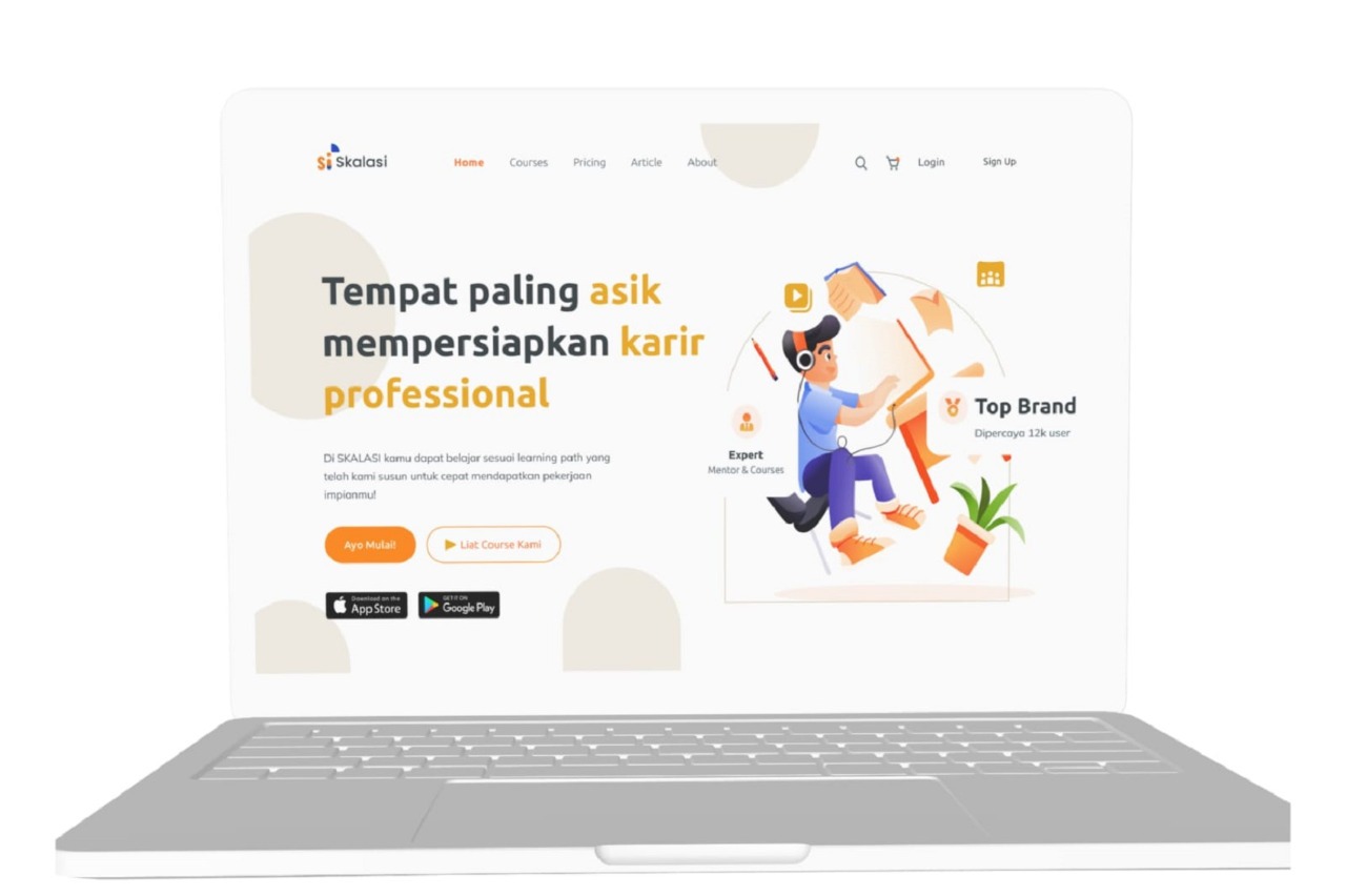 Tampilan muka aplikasi SKALASI dalam format website terintegrasi