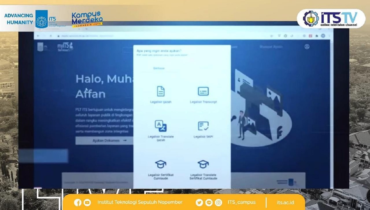 Video profile of the ITS Integrated Service Center (PLT) as well as the video launching of the MyITS Services service