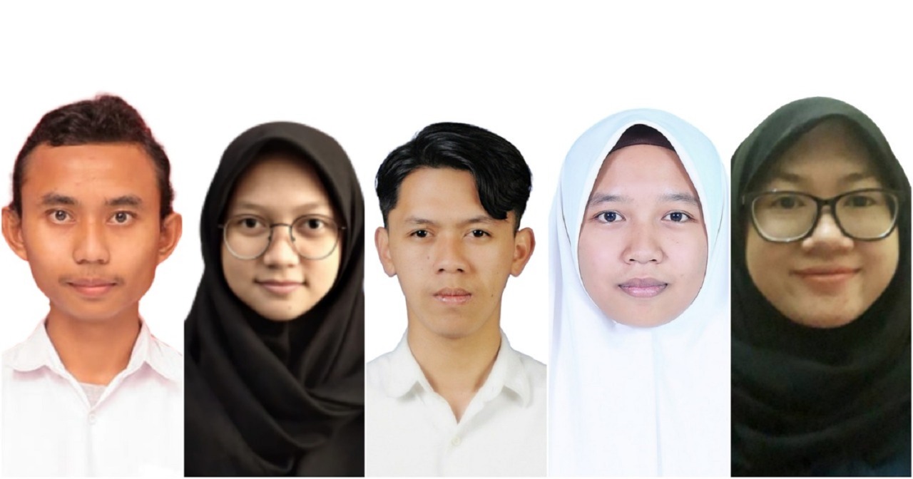 (dari kiri) Dede Yusuf P Kuntaritas, Andrea Ernest, Akhmad Miftakhul Ilmi, Lilik Setyaningsih, dan Aulia Kharis Rakhmasari yang merupakan tim mahasiswa ITS penggagas aplikasi MELON