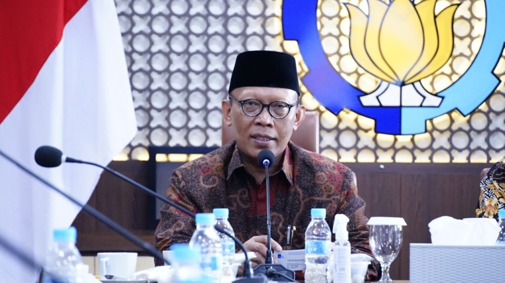 Sambutan Rektor Unisma Prof Dr H Maskuri MSi dalam acara penandatanganan MoU antara ITS dengan Unisma