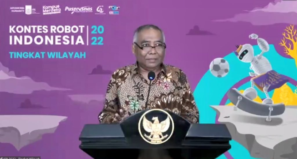 Wakil Rektor I ITS Prof Dr Ir Adi Supriyanto MT saat menyampaikan sambutannya dalam pembukaan KRI 2022 Wilayah I dan II