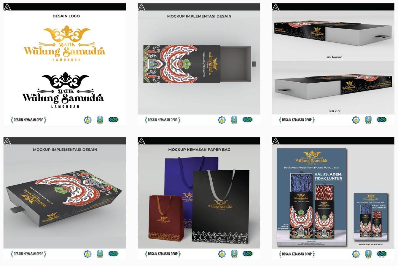 Desain Kemasan Batik Wulung Samudra, karya mahasiswa Desain Komunikasi Visual ITS Achmad Hufaf Dwi Ardana