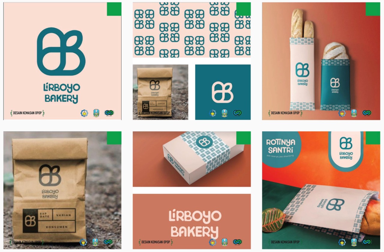 Desain Kemasan Lirboyo Bakery, salah satu karya desain tim Abmas Gerakan 1.000 Desain Kemasan dari ITS