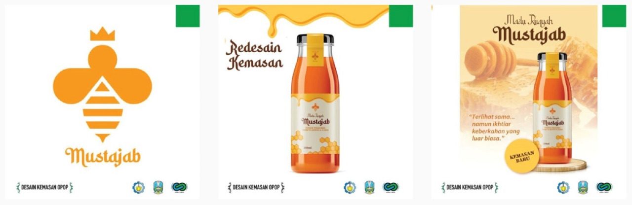Rukyah Mustajab Honey Packaging Design, one of the works of the Abmas Movement 1000 Packaging Design team from ITS