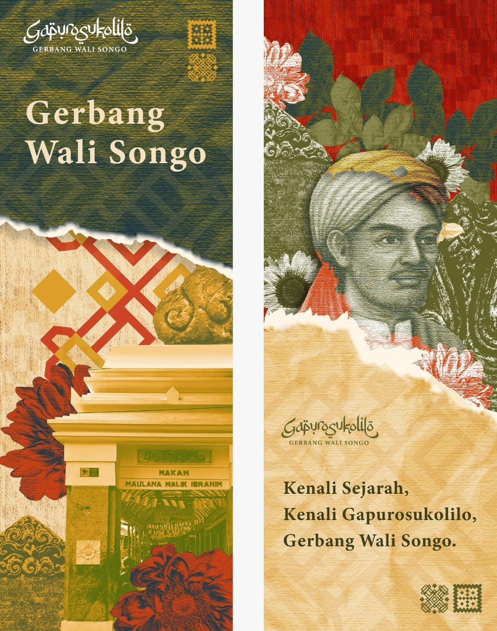 Desain banner rancangan tim Abmas ITS untuk branding Desa Gapurosukolilo, Gresik