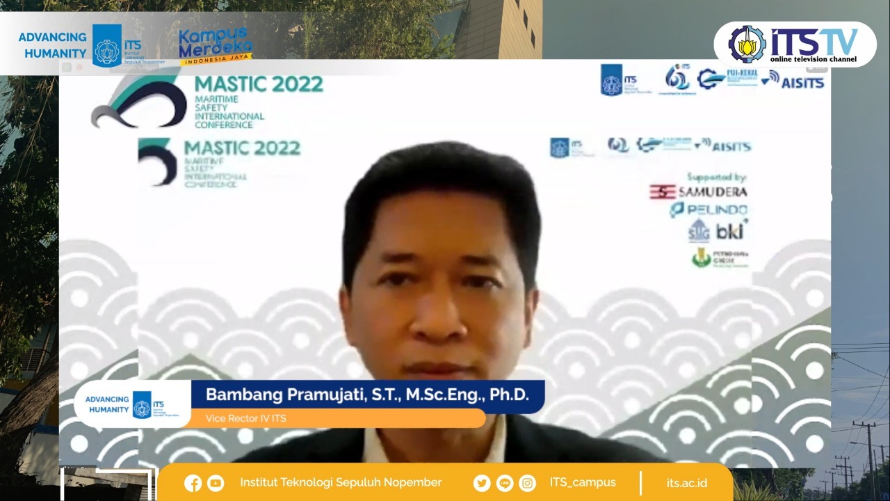 Wakil Rektor IV ITS Dr Bambang Pramujati ST MSc memberikan sambutannya secara daring pada gelaran MASTIC 2022
