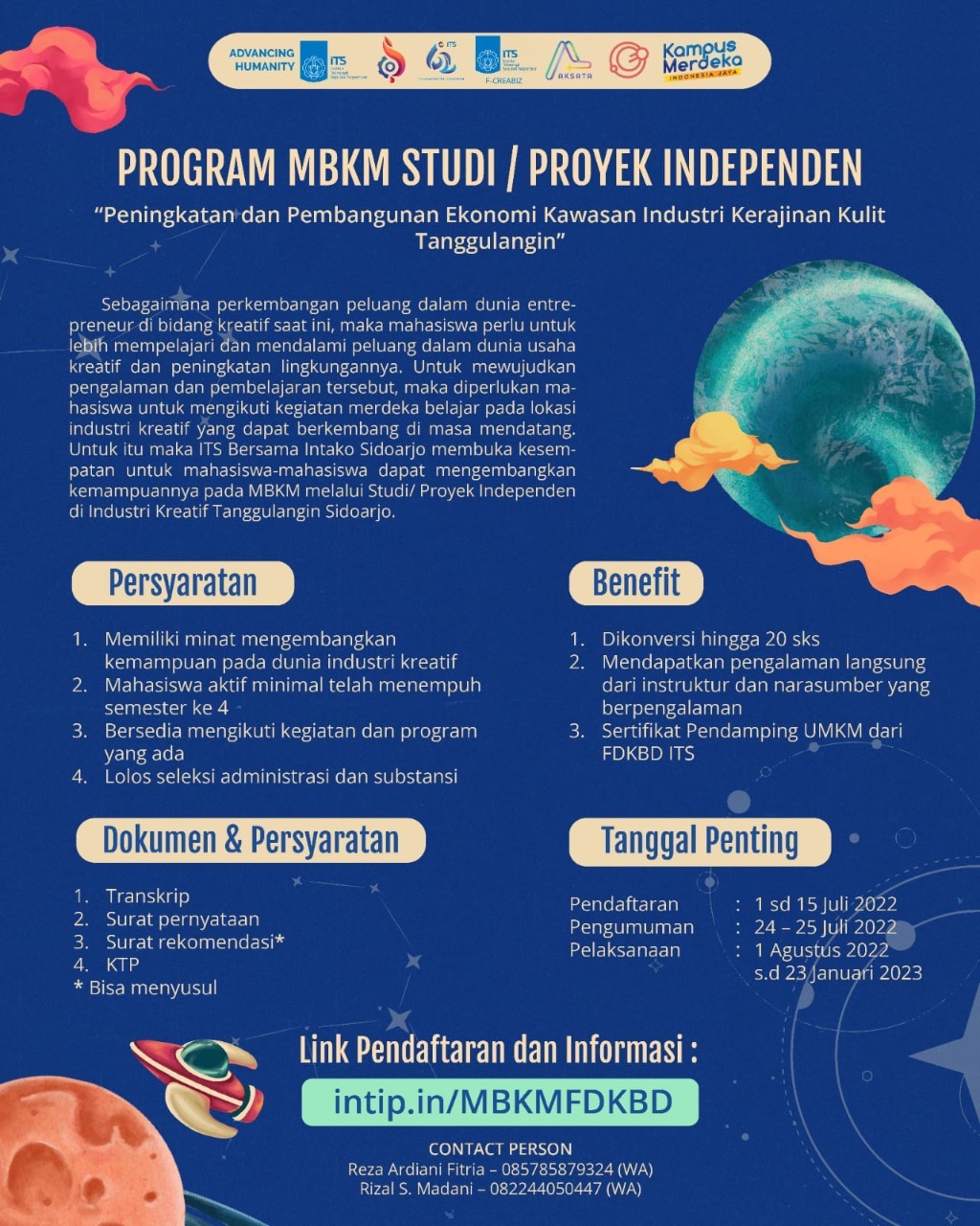 Poster Program MBKM Proyek Independen Mahasiswa bersama Intako